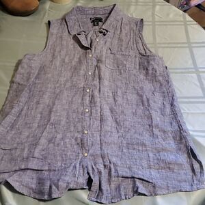 100% Linen Pretty Sleeveless Linen Top from JNY